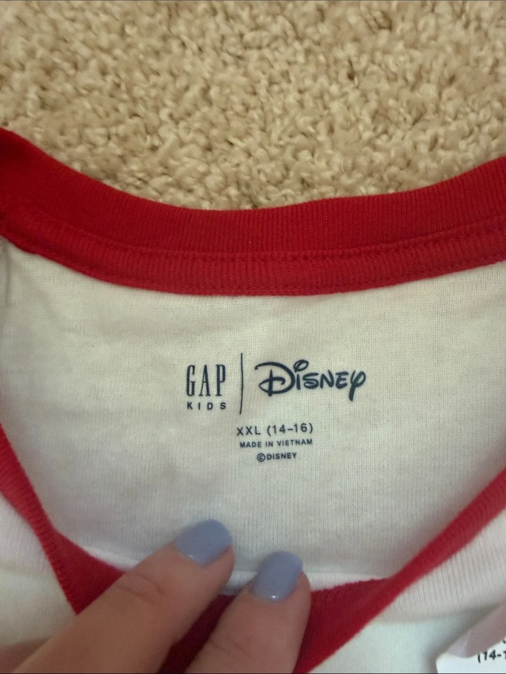 Girls Disney Red & White Minnie Raglan Long Sleeve Tee